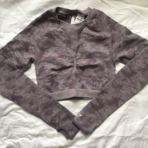 GYMSHARK Adapt Seamless Long Sleeve Camo SIZE M